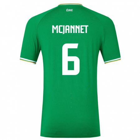 Kandiny Niño Camiseta Irlanda Ed Mcjannet #6 Verde 1ª Equipación 24-26 La Camisa Chile