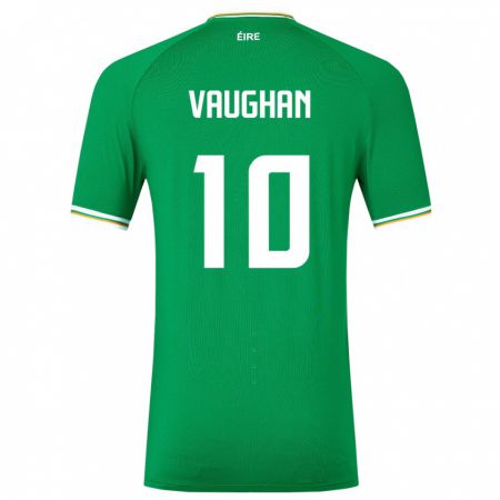 Kandiny Niño Camiseta Irlanda Harry Vaughan #10 Verde 1ª Equipación 24-26 La Camisa Chile