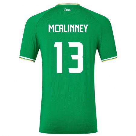 Kandiny Niño Camiseta Irlanda Liam Mcalinney #13 Verde 1ª Equipación 24-26 La Camisa Chile