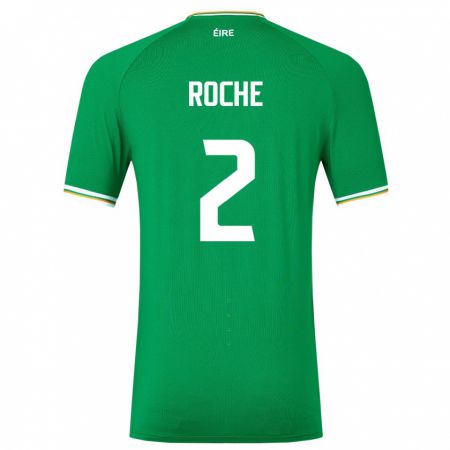 Kandiny Niño Camiseta Irlanda James Roche #2 Verde 1ª Equipación 24-26 La Camisa Chile