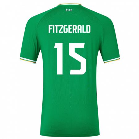 Kandiny Niño Camiseta Irlanda Kyle Fitzgerald #15 Verde 1ª Equipación 24-26 La Camisa Chile