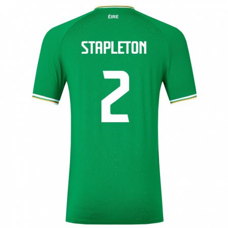 Kandiny Niño Camiseta Irlanda Jessie Stapleton #2 Verde 1ª Equipación 24-26 La Camisa Chile