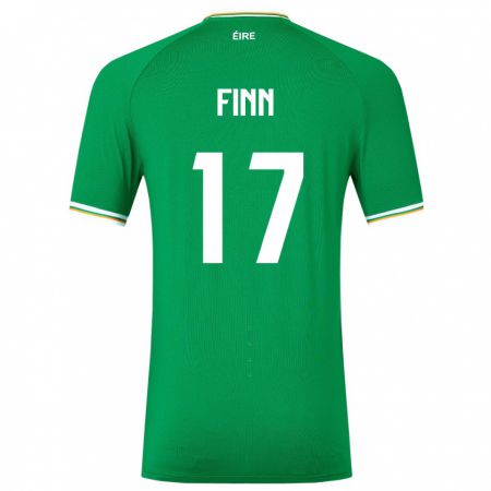 Kandiny Niño Camiseta Irlanda Jamie Finn #17 Verde 1ª Equipación 24-26 La Camisa Chile