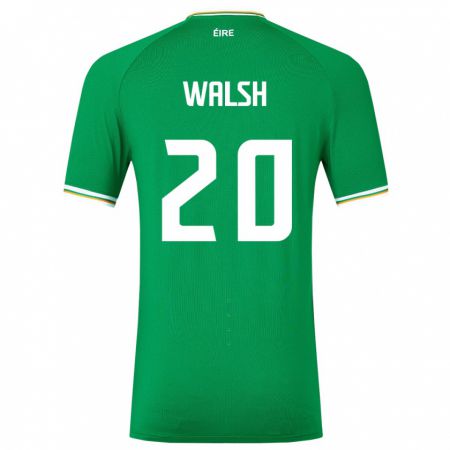 Kandiny Niño Camiseta Irlanda Claire Walsh #20 Verde 1ª Equipación 24-26 La Camisa Chile