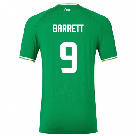 Kandiny Niño Camiseta Irlanda Amber Barrett #9 Verde 1ª Equipación 24-26 La Camisa Chile