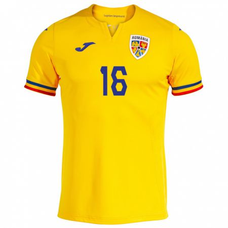 Kandiny Niño Camiseta Rumania Marian Danciu #16 Amarillo 1ª Equipación 24-26 La Camisa Chile