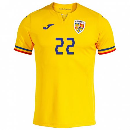 Kandiny Niño Camiseta Rumania Mirela Pop-Ganea #22 Amarillo 1ª Equipación 24-26 La Camisa Chile