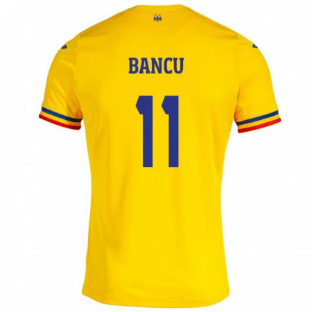 Kandiny Niño Camiseta Rumania Nicuşor Bancu #11 Amarillo 1ª Equipación 24-26 La Camisa Chile