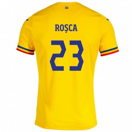 Kandiny Niño Camiseta Rumania Alexandru Roșca #23 Amarillo 1ª Equipación 24-26 La Camisa Chile