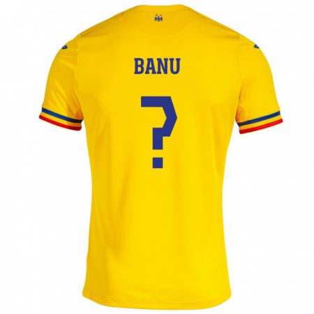 Kandiny Niño Camiseta Rumania Luca Banu #0 Amarillo 1ª Equipación 24-26 La Camisa Chile