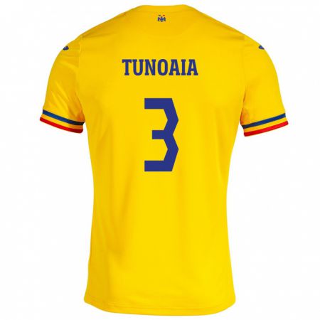 Kandiny Niño Camiseta Rumania Alexandra Tunoaia #3 Amarillo 1ª Equipación 24-26 La Camisa Chile