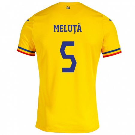 Kandiny Niño Camiseta Rumania Teodora Meluță #5 Amarillo 1ª Equipación 24-26 La Camisa Chile