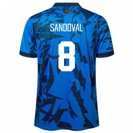 Kandiny Niño Camiseta El Salvador Emerson Sandoval #8 Azul 1ª Equipación 24-26 La Camisa Chile