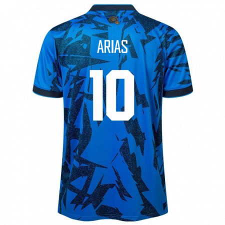 Kandiny Niño Camiseta El Salvador Cristopher Arias #10 Azul 1ª Equipación 24-26 La Camisa Chile