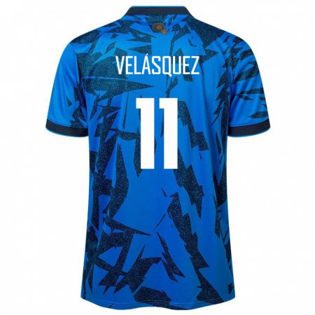 Kandiny Niño Camiseta El Salvador Jackeline Velásquez #11 Azul 1ª Equipación 24-26 La Camisa Chile