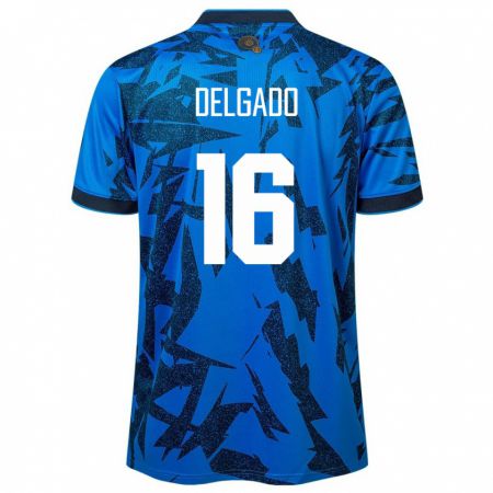 Kandiny Niño Camiseta El Salvador Vasthy Delgado #16 Azul 1ª Equipación 24-26 La Camisa Chile