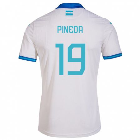 Kandiny Niño Camiseta Honduras Carlos Pineda #19 Blanco 1ª Equipación 24-26 La Camisa Chile