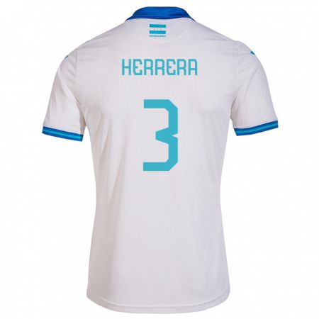Kandiny Niño Camiseta Honduras David Herrera #3 Blanco 1ª Equipación 24-26 La Camisa Chile