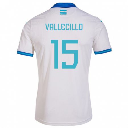 Kandiny Niño Camiseta Honduras Eric Vallecillo #15 Blanco 1ª Equipación 24-26 La Camisa Chile