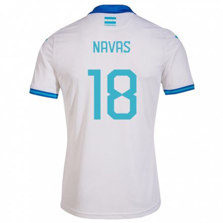 Kandiny Niño Camiseta Honduras Johan Navas #18 Blanco 1ª Equipación 24-26 La Camisa Chile