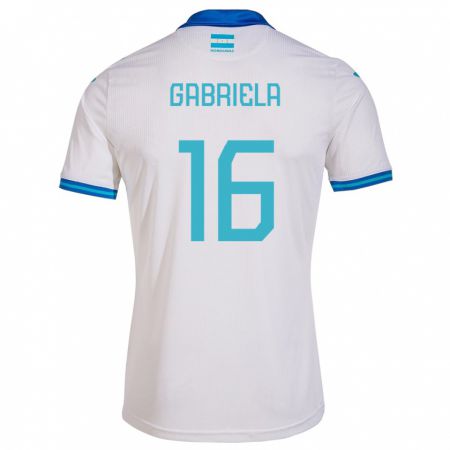 Kandiny Niño Camiseta Honduras Gabriela García #16 Blanco 1ª Equipación 24-26 La Camisa Chile