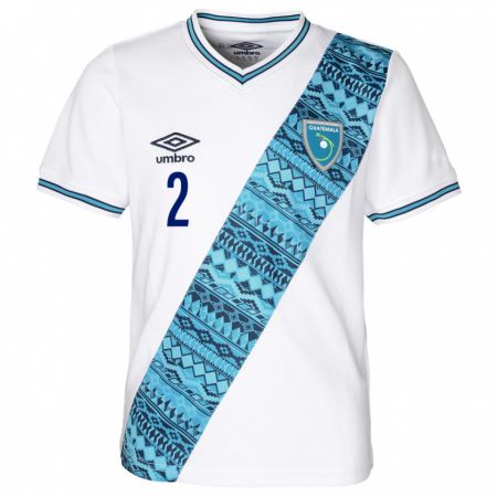 Kandiny Niño Camiseta Guatemala Samantha Reyes #2 Blanco 1ª Equipación 24-26 La Camisa Chile