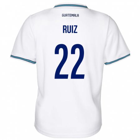 Kandiny Niño Camiseta Guatemala Kevin Ruiz #22 Blanco 1ª Equipación 24-26 La Camisa Chile