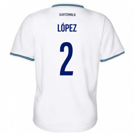 Kandiny Niño Camiseta Guatemala Francisco López #2 Blanco 1ª Equipación 24-26 La Camisa Chile