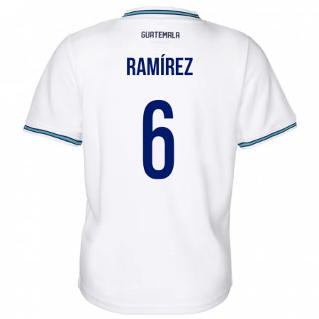 Kandiny Niño Camiseta Guatemala Kevin Ramírez #6 Blanco 1ª Equipación 24-26 La Camisa Chile