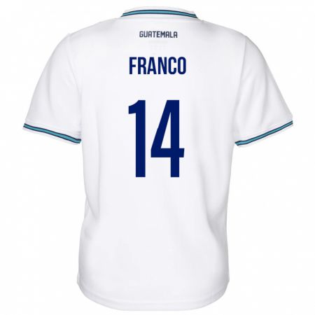 Kandiny Niño Camiseta Guatemala Jonathan Franco #14 Blanco 1ª Equipación 24-26 La Camisa Chile