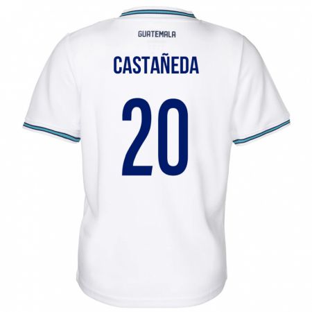 Kandiny Niño Camiseta Guatemala Brayam Castañeda #20 Blanco 1ª Equipación 24-26 La Camisa Chile