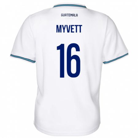 Kandiny Niño Camiseta Guatemala Jemery Myvett #16 Blanco 1ª Equipación 24-26 La Camisa Chile