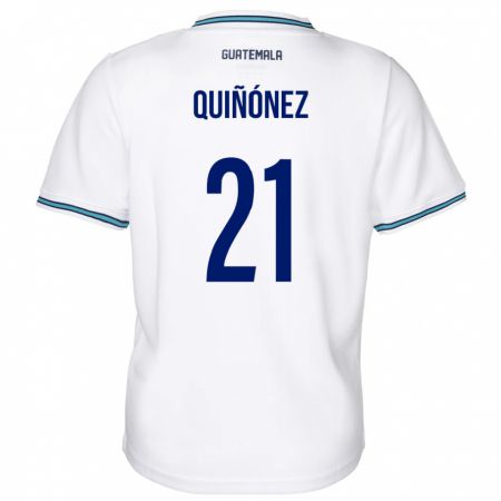 Kandiny Niño Camiseta Guatemala Andrea Quiñónez #21 Blanco 1ª Equipación 24-26 La Camisa Chile
