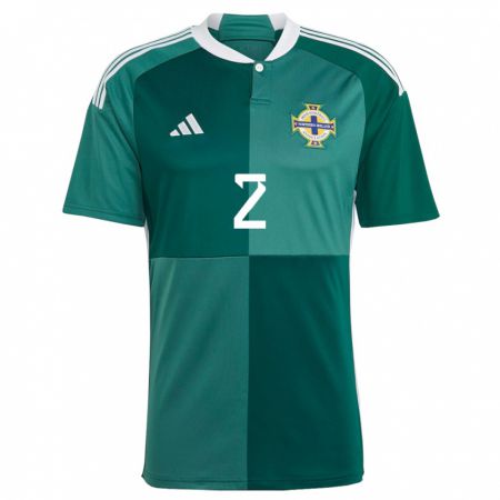 Kandiny Niño Camiseta Irlanda Del Norte Brodie Spencer #2 Verde 1ª Equipación 24-26 La Camisa Chile