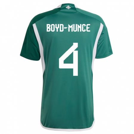 Kandiny Niño Camiseta Irlanda Del Norte Caolan Boyd-Munce #4 Verde 1ª Equipación 24-26 La Camisa Chile