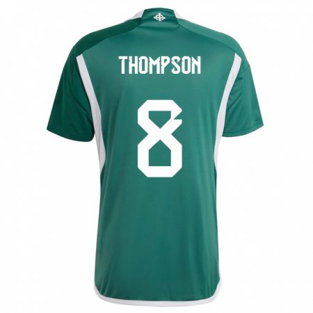 Kandiny Niño Camiseta Irlanda Del Norte Joel Thompson #8 Verde 1ª Equipación 24-26 La Camisa Chile