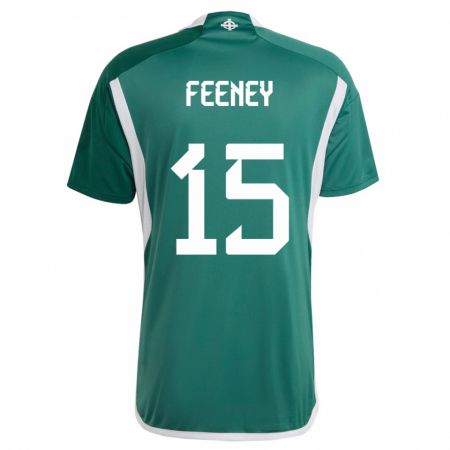 Kandiny Niño Camiseta Irlanda Del Norte George Feeney #15 Verde 1ª Equipación 24-26 La Camisa Chile