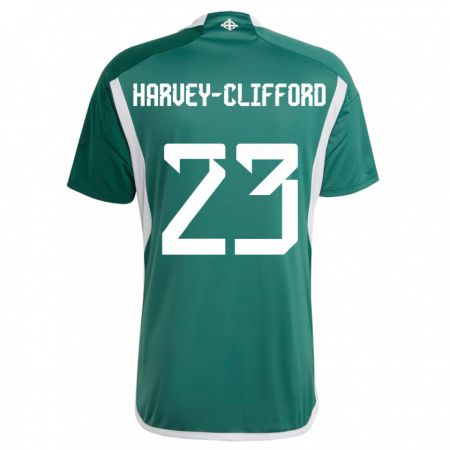 Kandiny Niño Camiseta Irlanda Del Norte Maddy Harvey-Clifford #23 Verde 1ª Equipación 24-26 La Camisa Chile