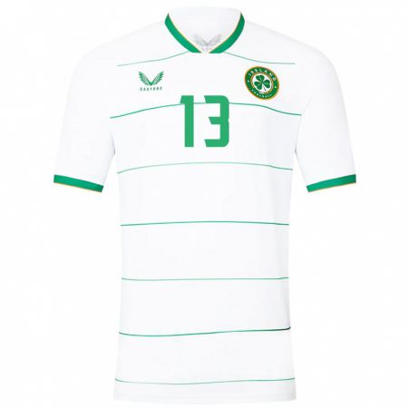 Kandiny Niño Camiseta Irlanda Áine O'gorman #13 Blanco 2ª Equipación 24-26 La Camisa Chile