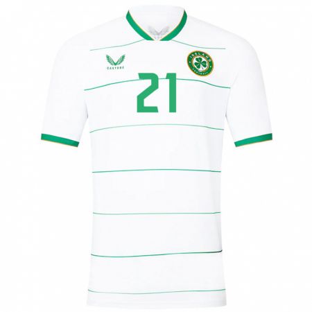 Kandiny Niño Camiseta Irlanda Freddie Turley #21 Blanco 2ª Equipación 24-26 La Camisa Chile