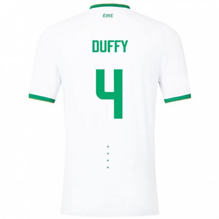 Kandiny Niño Camiseta Irlanda Shane Duffy #4 Blanco 2ª Equipación 24-26 La Camisa Chile