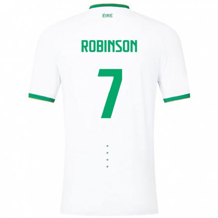 Kandiny Niño Camiseta Irlanda Callum Robinson #7 Blanco 2ª Equipación 24-26 La Camisa Chile