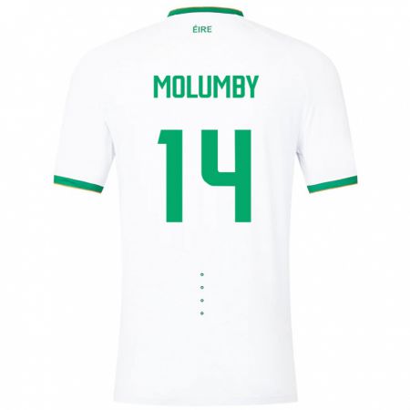 Kandiny Niño Camiseta Irlanda Jayson Molumby #14 Blanco 2ª Equipación 24-26 La Camisa Chile