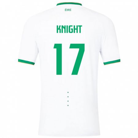 Kandiny Niño Camiseta Irlanda Jason Knight #17 Blanco 2ª Equipación 24-26 La Camisa Chile