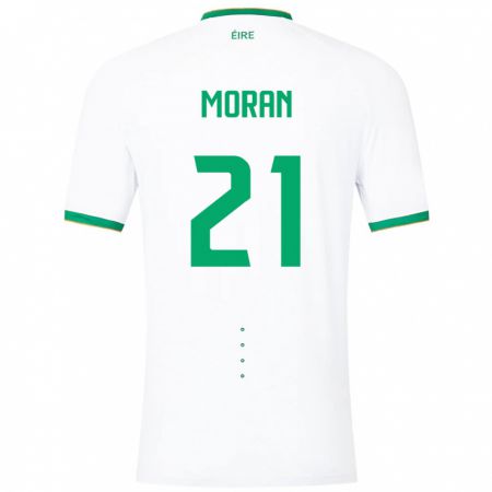 Kandiny Niño Camiseta Irlanda Andy Moran #21 Blanco 2ª Equipación 24-26 La Camisa Chile