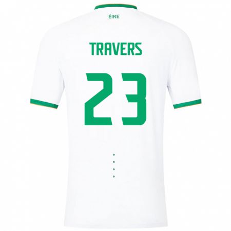 Kandiny Niño Camiseta Irlanda Mark Travers #23 Blanco 2ª Equipación 24-26 La Camisa Chile