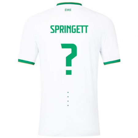 Kandiny Niño Camiseta Irlanda Tony Springett #0 Blanco 2ª Equipación 24-26 La Camisa Chile