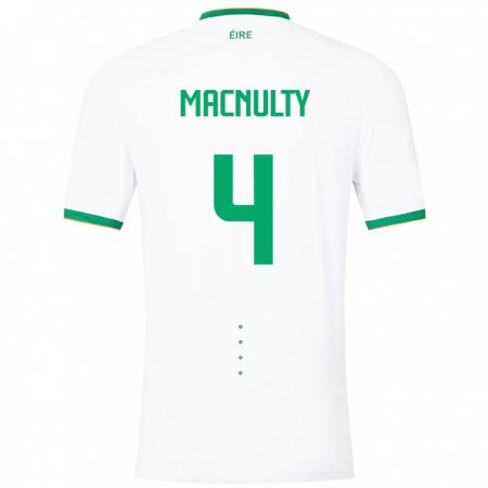 Kandiny Niño Camiseta Irlanda Anselmo García Macnulty #4 Blanco 2ª Equipación 24-26 La Camisa Chile