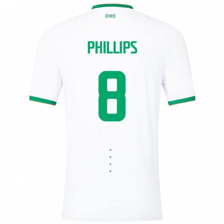 Kandiny Niño Camiseta Irlanda Killian Phillips #8 Blanco 2ª Equipación 24-26 La Camisa Chile