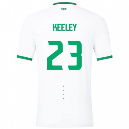 Kandiny Niño Camiseta Irlanda Josh Keeley #23 Blanco 2ª Equipación 24-26 La Camisa Chile